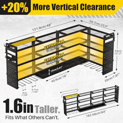 XLarge 64''W Power Tool Organizer Wall Mount, Charging Station, 4-Tier - size: 64''Width (POWER STATION)