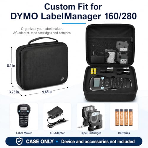PAIYULE Label Maker Case for DYMO LabelManager 160/280, Black - color: black