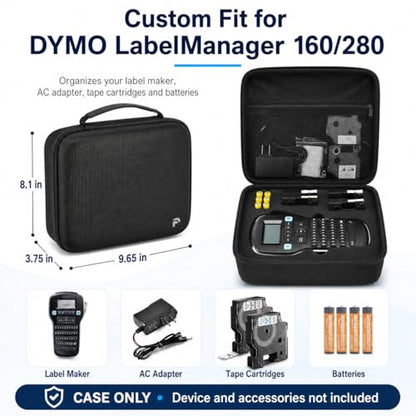 PAIYULE Label Maker Case for DYMO LabelManager 160/280, Black - color: black