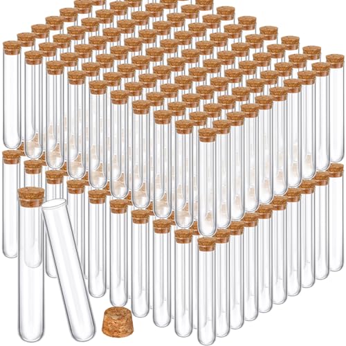Thyle Glass Test Tubes Bulk with Cork Clear Stoppers, 25x140mm/45ml, 200 Pcs - size: 25x140mm/45ml