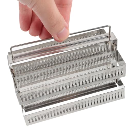 Stainless Steel Microscope Slides Holder Staining Rack for Laboratory Slide Storage Glass Slide Rack for Microscope Accessories 5.11 X 3.14 X 2.95 in 1 pc