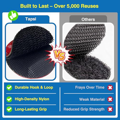 2" Heavy Duty Hook and Loop Circles with Adhesive, 8 Sets - size: 2" x 2"