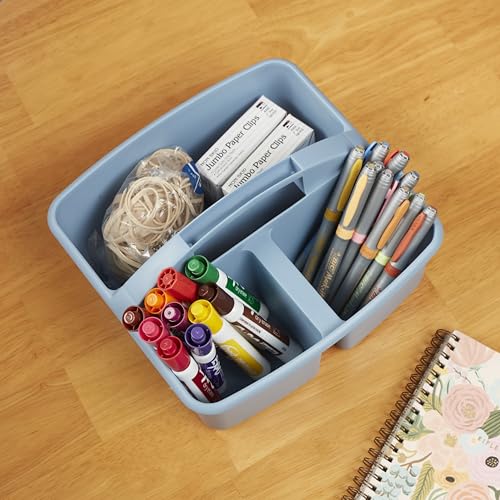 ECR4Kids 3-Compartment Small Storage Caddy Organizer, 6-Pack, Earthtone - color: Earthtone