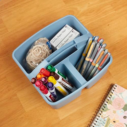 ECR4Kids 3-Compartment Small Storage Caddy Organizer, 6-Pack, Earthtone - color: Earthtone