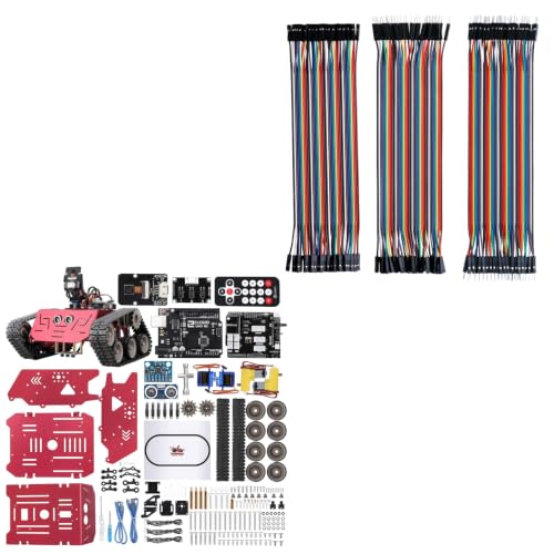 ELEGOO Conqueror Robot Tank with 120pcs Dupont Wire Kit Bundle for STEM
