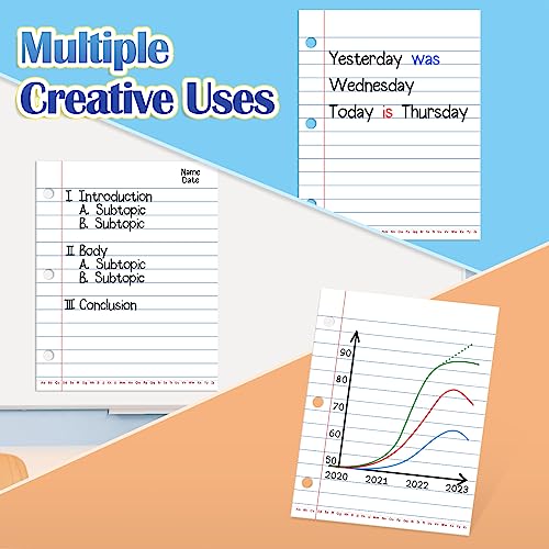 Aizweb Giant Magnetic Lined Notebook Paper,2 Dry Erase Sheets,Total Area 17" x 21.5",Handwriting Practice for Classroom Whiteboard,Chart Paper Teacher Must Have Homeschool Teaching Supplies - style: Notebook