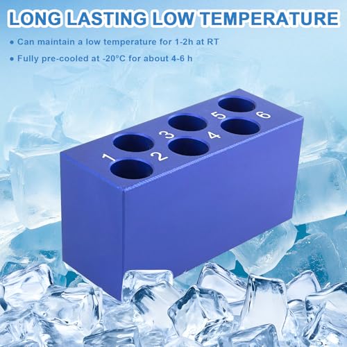 Aluminum Cooling Block - PCR Tubes Cooler, 6 Wells 15ml Centrifuge Tubes, Pack of One - size: 15mL 6 well