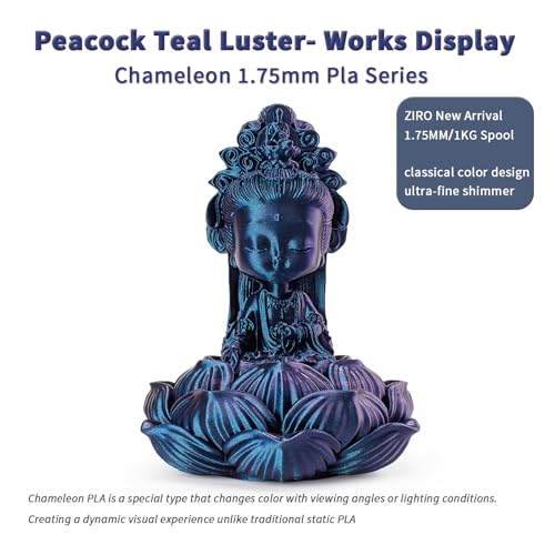 ZIRO Chameleon Series Filament, Super Sparkle PLA, Peacock Teal Luster - color: Peacock Teal Luster