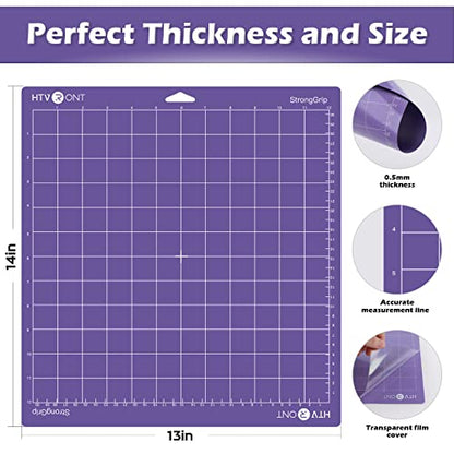 HTVRONT Strong Grip Cutting Mat 12x12, 2 Pack, Quilting & Crafting - color: Purple, size: 12X12in