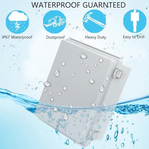 Waterproof Junction Box, ABS Plastic Electrical Box with Stainless Steel Latch, Hinged Cover Electric Project Enclosure Box with Mounting Plate, Wall Brackets & Cable Gland 5.9"x5.9"x3.5" - color: Grey, size: 5.9"x5.9"x3.5"