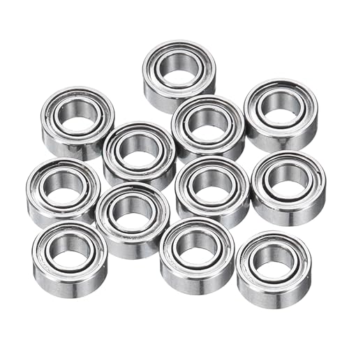 uxcell 12Pcs MR63ZZ Small Bearing, 3mm ID 6mm OD 2.5mm Width Double Shielded Deep Groove Ball Bearings for Electric Motor Skateboards 3D Printer, (ABEC 5) - size: MR63ZZ