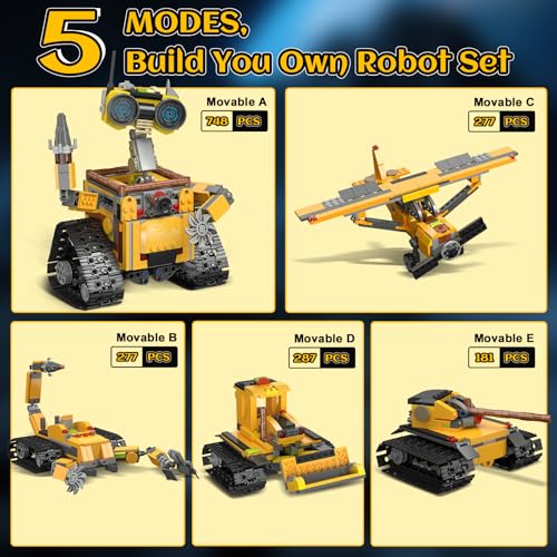 HiWEEGO Robot Building Sets for Kids 748 PCS with Interchangeable Arms