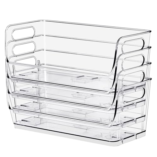 Sorbus Clear Pantry Organizer with Stackable Storage Bins, Open Front - size: Small Narrow, style: 8 Pack