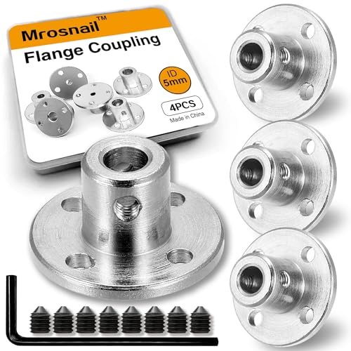 4PCS 5mm Shaft Coupler, Rigid Flange Coupling Connector - size: 5mm 4Pcs