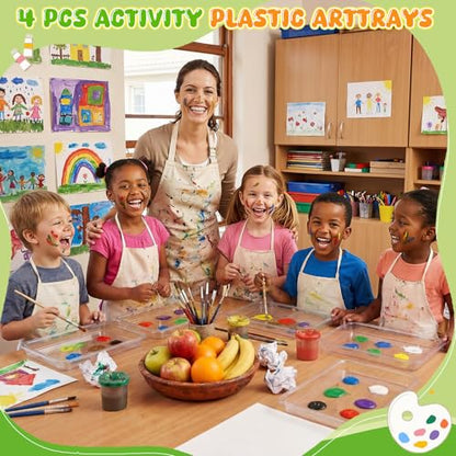 Remerry 4 Pcs Art Craft Tray for Kid, 13.4 x 10 Inch, Clear - color: Clear, size: 13.4 x 10 Inch