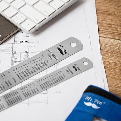 Mr. Pen- Metal Straight Edge Ruler, 2 Pack, 6" and 12", Gold - color: Gold, size: 6, 12 inch