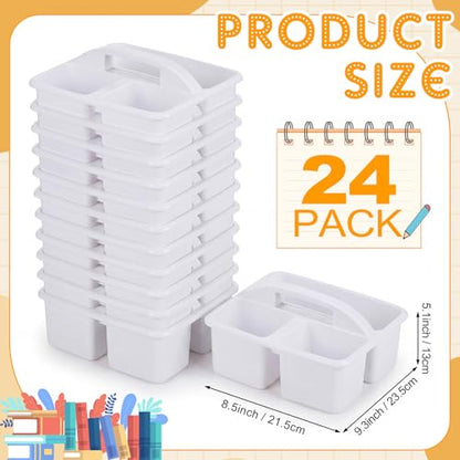 Geelin 24 Pack Classroom Caddy Bulk, 9.3 x 8.5 x 5.1 inch, White - color: White, size: 9.3 x 8.5 x 5.1 inch