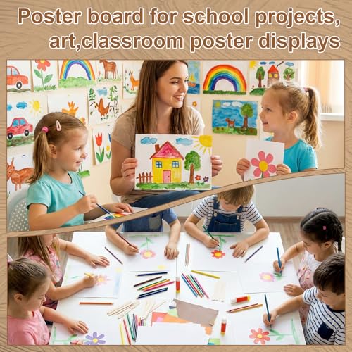 30 Pack Poster Boards 11 x 14 Inch White Poster Boards Heavyweight Poster Board Blank Poster Paper for Vision Boards Crafts Projects School Supplies Presentations Drawing Scrapbooking