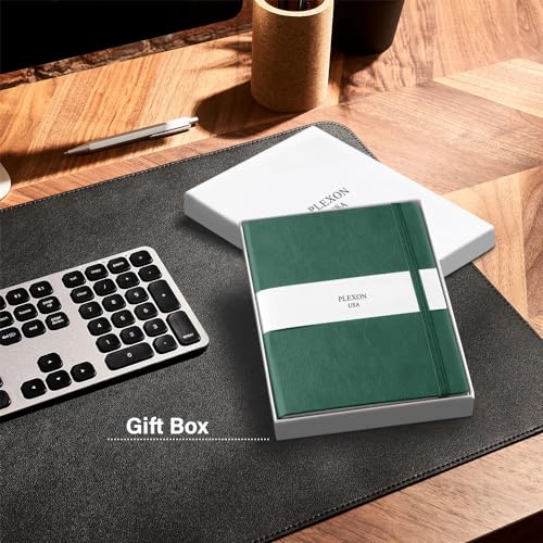 Plexon Dotted Journal Notebook, Notebook Journal 160 Pages, Dotted Notebook Medium 5.7 inches x 8 inches, 120 GSM Thick Paper, Emerald Green, Hardcover - color: Green, style: Dotted