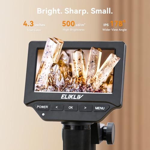 Elikliv EDM4C Coin Microscope with Scale, 4.3" Weighing Digital Magnifier - color: Dark Gray