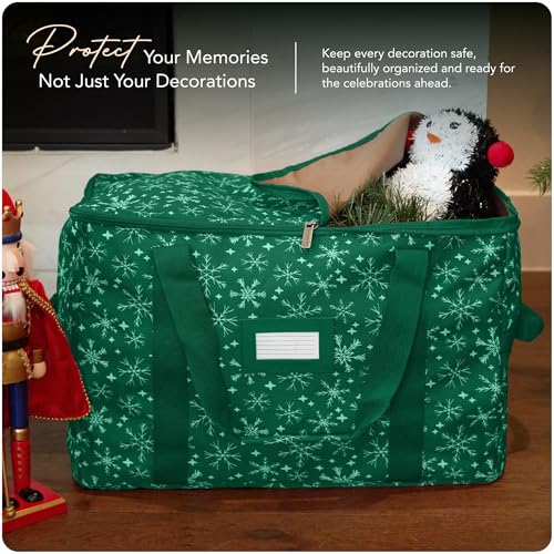 Covermates Treasurekeeper Storage Bag, Green Snowflake - color: Green Snowflake Polyester, size: 25.5W x 13D x 18.5H - Without Wheels