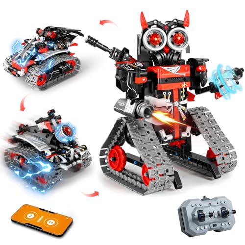 3 in 1 Robot Building Kits - STEM Toys for Kids 6 7 8 9 10 11 12+ Year Old, Birthday Gifts for Boys, Remote APP Control Coding Projects, Science DIY Robotics Kit
