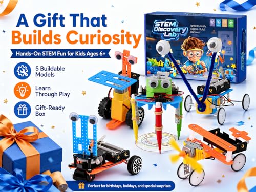 STEM Robot Kit for Kids Ages 8+, 5-in-1 Science Building Toy for Boys Girls