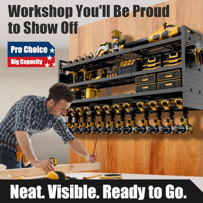 Large 49''Wide Power Tool Organizer Wall Mount, Charging Station - size: 49''Width (POWER STATION)