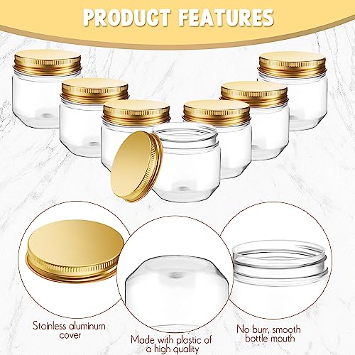 Tanlade 60 Pcs 3 oz Clear Plastic Mini Mason Jars with Lids, Gold - color: Gold