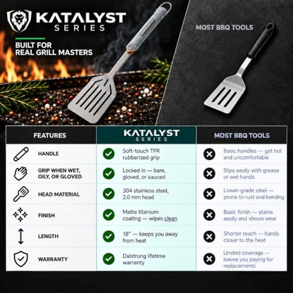 Dalstrong 18" BBQ Grill Spatula - Titanium Nitride Stainless Steel - size: Spatula