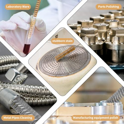 12-Pieces Brass Stainless Steel Wire Brush Set, 12" Long Wire Pipe Cleaner Engine Cleaning Brush Small Wire Brushes for Cleaning Tubes, Cylinders, Narrow Spaces, Auto Parts