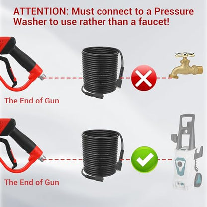 Tool Daily Pressure Washer Gun and Hose Kit, 50 FT Power Washer Hose - size: 50FT