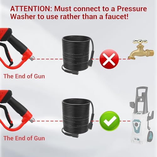 Tool Daily Pressure Washer Gun and Hose Kit, 50 FT Power Washer Hose - size: 50FT