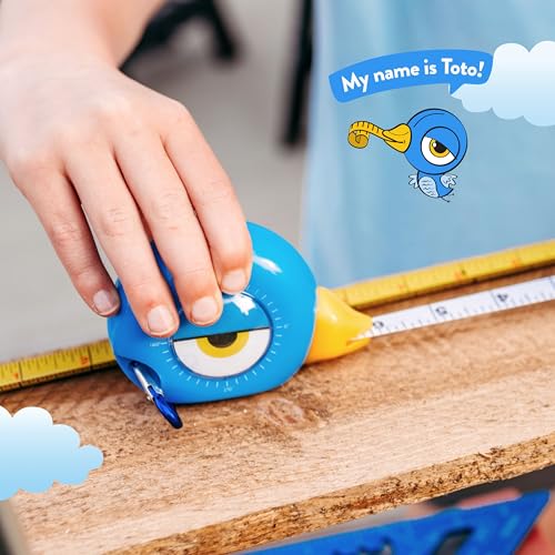 Handy Famm Kids Tape Measure & Safety Glasses Bundle, 2 of Each, Ages 3-9 - color: Double Blue