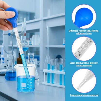 6 Pcs Graduated Glass Pipette Droppers for Essential Oil Liquid Transfer