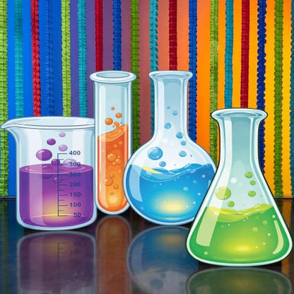 4 Pcs Science Lab Theme Party Decorations - style: Science