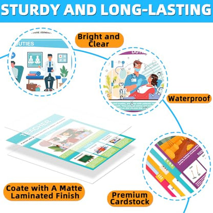 Inkspire 32pcs Career Posters for Classroom Decorations,16''x11''Educational Community Helpers Poster for Teachers High School Middle School Supplies Education Classroom Bulletin Board Wall Decor