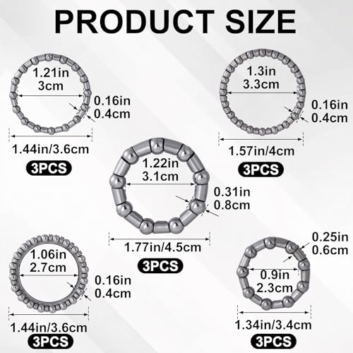 15 Pcs Bike Bearings, Bike Balls, BMX Bicycle Parts, Ball Bearing Fixed Cage for Bicycles 4mm to 8mm / 1/6" to 1/3" Repair Accessories (Silver) - color: 4mm - 8mm, 5 sizes,15pcs