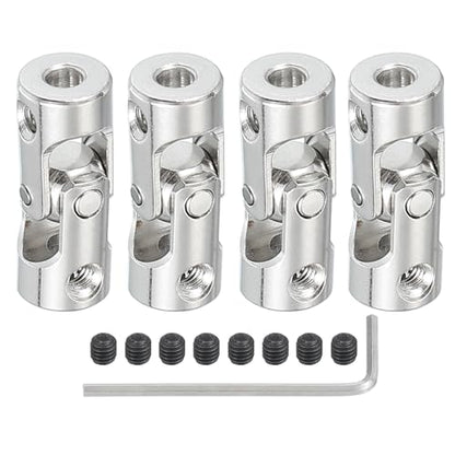 PATIKIL Rotatable Universal Steering Shaft 3mm to 3mm Inner Dia, 4 Pcs U Joint Shaft Coupling U Joints Coupler Connector Accessories with M3 Screws for Motor Model Robots - size: 3mm to 3mm