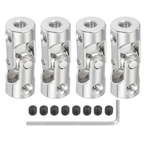 PATIKIL Rotatable Universal Steering Shaft 3mm to 3mm Inner Dia, 4 Pcs U Joint Shaft Coupling U Joints Coupler Connector Accessories with M3 Screws for Motor Model Robots - size: 3mm to 3mm