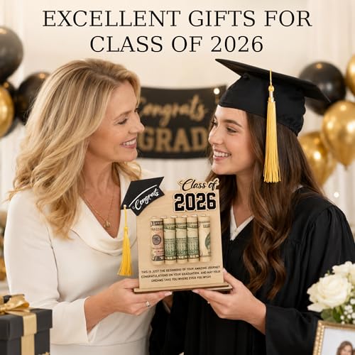 KATINAT Class of 2026 Graduation Money Holder 2026, Wooden Graduation Money Cash, Unique Graduate Gifts for Him Her Daughter Son Seniors, Graduation Gifts - color: Class Of 2026