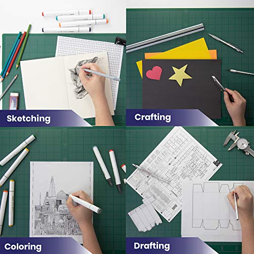 Pacific Arc Double Sided Self Healing Vinyl Rotary Cutting Mat - Thick & Durable Fabric & Paper Cutting Mat (18"x36") - size: 36"L x 18"W