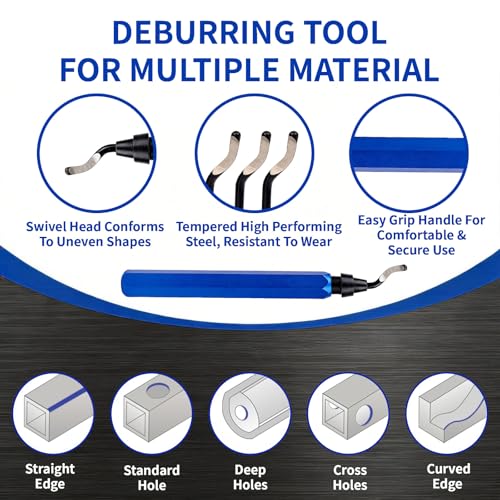 360° Deburring Tool 20pcs M2 HSS 2-Type Blades CNC Handle for 3D Print