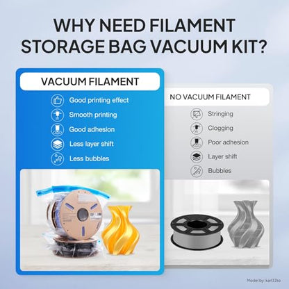 ELEGOO 20pcs Filament Storage Bags with Auto Pump and 4pcs Sealing Clips - style: 20 Bags with Auto Pump