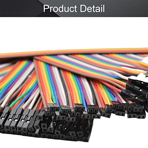 Fielect 3Pcs 40Pin Dupont Wires Female to Female Dupont Jumper Wires Breadboard Jumper Wires Colorful Ribbon Cables 2mm to 2.54 mm Pitch 20cm Long - color: F/F, size: 2.0mm/2.54mm 3PCS