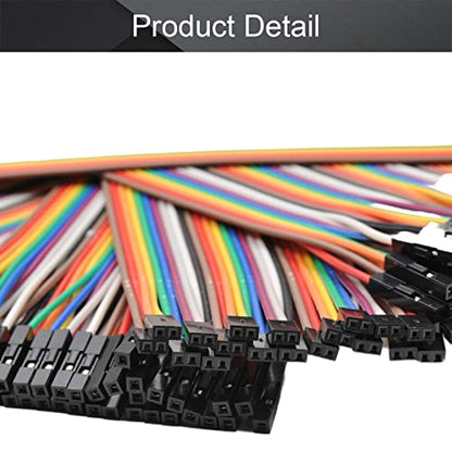 Fielect 3Pcs 40Pin Dupont Wires Female to Female Dupont Jumper Wires Breadboard Jumper Wires Colorful Ribbon Cables 2mm to 2.54 mm Pitch 20cm Long - color: F/F, size: 2.0mm/2.54mm 3PCS