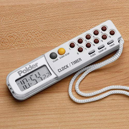 Polder Combination Clock, Timer and Stopwatch with Large, Easy-to-Read Digital Display, White