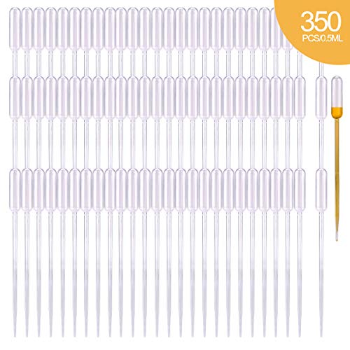moveland 350PCS 0.5ml Thin Plastic Transfer Pipettes Disposable for Mixture - size: 0.5 ml