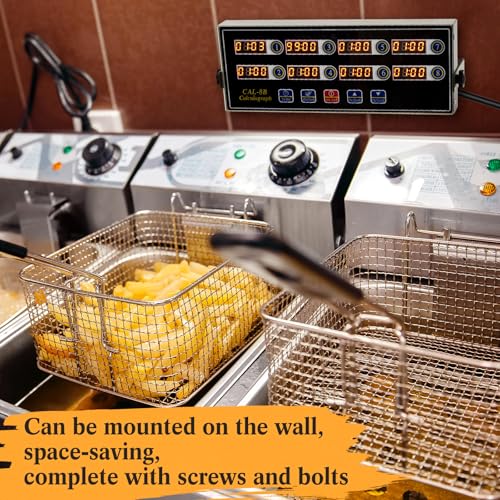 Relaxweex 1 Pack Commercial Digital Kitchen Timer for Cooking, 8 Channel - color: Black, size: 8 Channel