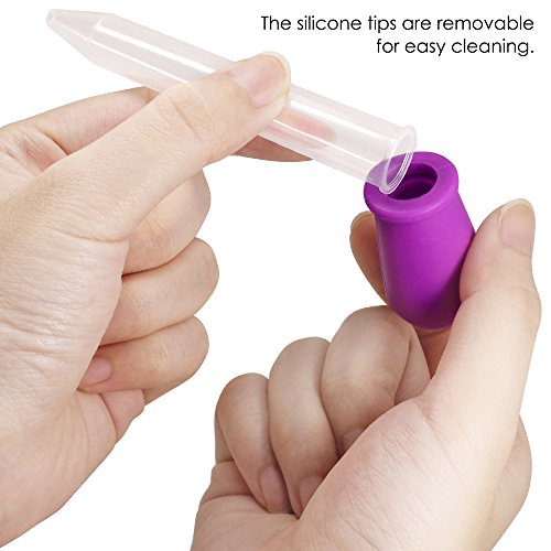 8 Pcs Liquid Droppers, SENHAI Silicone and Plastic Pipettes Transfer Eyedropper with Bulb Tip for Candy Oil Kitchen Kids Gummy Making - 7 Colors